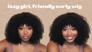Affordable Curly Wig With Bang | Wowebony Hair Review
