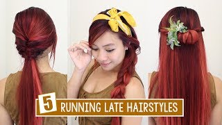 5 Running Late Hairstyles | Heatless Back To School Hairstyles
