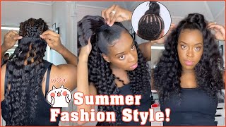 Clips In Ponytail + Clips Hair Extension For Halfuphalfdown | Natural Style Ft. #Ulahair