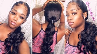 Elegant Looks| Best Body Wave Lacefront| Ponytail Style| Ft.Wiggins Hair