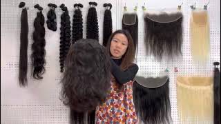 Ghair Wholesale Cuticle Aligned Brazilian Virgin Remy Human Hair 13X4 Transparent Lace Wigs
