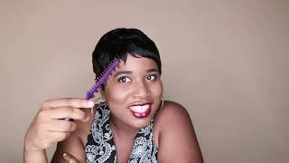 Wig Unboxing & Review: Pixie- Outre Premium Human Hair Duby Wig, Color ( 1B)