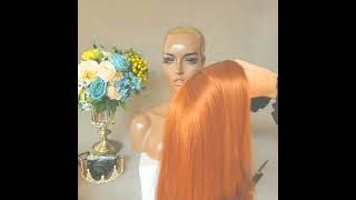 Qd Tizer Orange Bob Wig Short Straight Silky Synthetic No Lace Wig Glueless Heat Resistant Orange Co