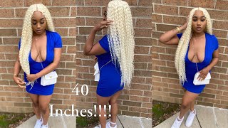40 Inch Blonde 613 Wavy Wig Install | Amazon Wig | Fecihor Hair | Ty Lashea