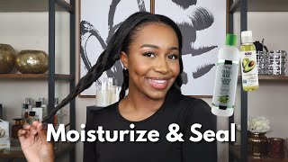 Updated Moisturize & Seal Routine On Relaxed Hair| Best Way To Retain Length | Allaboutash