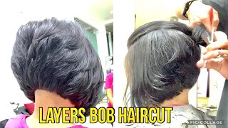 Bob Haircut | Potong Rambut Wanita | Tutorial Haircut | Short Haircut | Short Layered Hairstyle