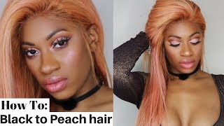 How To Dye Full Lace Wig "Fiercly Peach" Color Ft. Doubleleaf Hair + Full Review