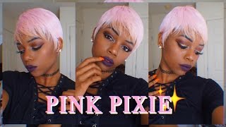 Pink Pixie Cut Wig | Freetress Equal Hailey Wig Review (Samsbeauty)