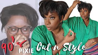 90S Pixie Cut Style! Style My Hair With Me Step By Step Install Cut & Style Ywigs
