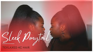 Sleek High Ponytail On Texlaxed 4C Hair | Lydia Hair Review