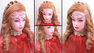 Bridal Hairstyle For Barat Function L Wedding Hairstyles L Curly Hairstyles L Kashees Hairstyle 2022
