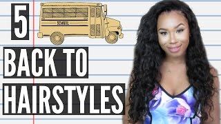 5 Quick & Easy Back To School Heatless Hairstyles! Perfect For Curly Hair & Straight Hair!