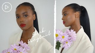 $19 Sleek Ponytail On Natural Hair | Easy Protective Style & No Heat