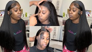 Slay Series 6| Bust Down Middle Part✨| Straight Wig Install | Low Hairline Tips |Tinashe Hair✨