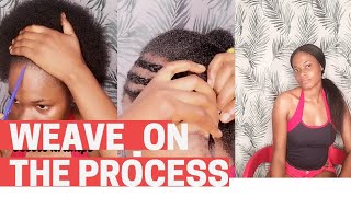 Sew-In With Leave Out On Natural Hair || Yaki Kinky Straight Hair