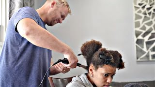 Straightening My Daughter'S Mixed Hair | Curly To Straight