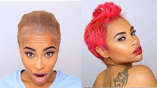 No Hair Cut | No Leave Out | ♡ Diy Hair Transformation (Pink Pixie Cut)