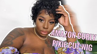Um Is This Curly Pixie Wig Giving?! | Amazon Wig Review | Reese Lafleur