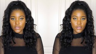 Yaki Half Up Half Down Hair Style| No Leave Out New Method !!! | Natural Hair | No Tracks Showing