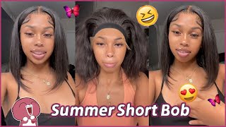 The Best Bob Wig Ever | 13X4 Hd Lace Frontal Bob Wig  | Summer Short Hair Review Ft.#Ulahair