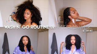 Drugstore Wash Day Routine On Natural Hair | Tape In Maintenance + Weekly Deep Condition!
