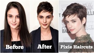 Women Long To Short Pixie Haircut Transformation Before After Short Haircut Pictures 2022