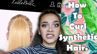 Easy Way To Curl Synthetic Hair| Lullabellz Ponytail