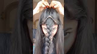 Cute Braided Half Up With Spring Bun|Quick Monsoon Hairstyle#Shorts#Youtubeshorts#Hairstyle#Ytshorts