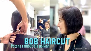 Transformation Haircut | Potong Rambut Bob Pendek | Women Hairmakeover | Model Rambut Polwan