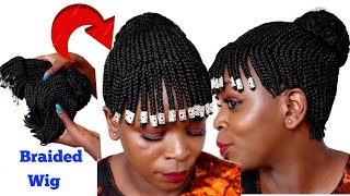 Wigs With Bangs Fringe Bang Wig ‼️ Box Braided Wig Wig Review Wig Install