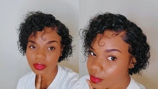 $75.90 Affordable Pixie Cut Curly 13X6 Lace Front Wig From Vipwigs