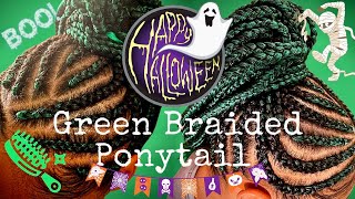 Black Ponytail Hairstyles 2021 | Diy Green Box Braid Drawstring Ponytail Styled | Missuniquebeautii