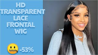 Hd Transparent Lace Frontal Wig 13X6 Lace Front Bone Straight