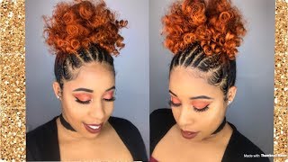 Curly Puff With Front Braids /Natural Hairstyle/Camille Rose Naturals