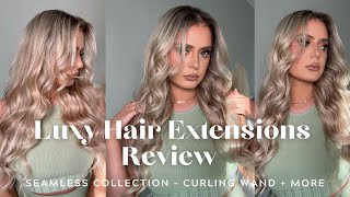 Luxy Hair Extensions Review | Sandy Blonde 20" Seamless Collection + Hair Wand + Accessories Co