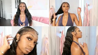 28" Super Silky Bodywave Wig With Soft Baby Hairs Install Ft. Worldnewhair