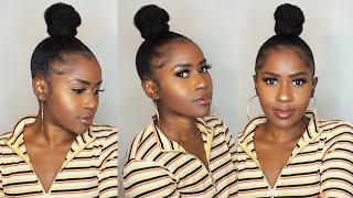 How To Do A Super Sleek Top Knot Bun Using Xtreme Styling Gel On Short 4C Natural Hair!!!