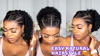 Easy Rubber Band Puff/Ponytail Hairstyle On Natural Hair