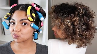 I Tried Flexi Rods On My Curly Hair | Heatless Natural Hairstyle