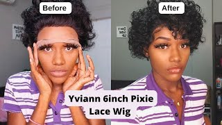 6 Inch Curly Pixie Wig Install | Amazon Wig | Ft Yviann Hair