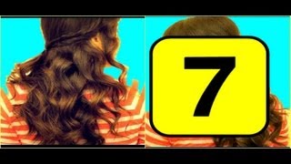 ★7 School Hairstyles For Medium Long Hair Tutorial| Curly Half-Up, Braided Ponytail, Braids, Updos