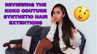 Koko Couture Synthetic Hair Extensions Review! ||  3 Weft Envy Straight 22"-24"