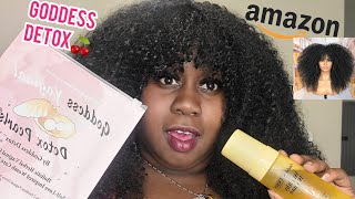 Amazon:Unboxing $30 18In Afro Curly Wig & Pu$$Y Power Wash & Pearl Detox