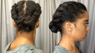 Heatless Blowout + Protective Style Updo | Fine Natural Hair