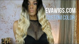 Custom Full Lace Long Ombre Wavy Celeb Wig Evawigs