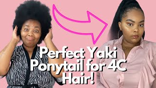 $10 Sensationnel Yaki Ponytail! | Yaki Ponytail On 4C Hair! | Quick Hairstyle Under 10 Minutes!