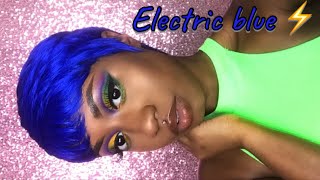 Electric Blue 90’S Inspired Pixie Cut For $15