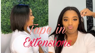How To Install Tape In Extensions/ Keratin Strip On Natural Hair #Tapeinextentions