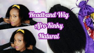 Headband Wig Afro Kinky Natural 14 Inch | No Glue | No Lace | Best Headband Wigs | Winter Hairstyle