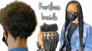 Small Knotless Box Braids On Short Hair Tutorial  | Left Handed Braider